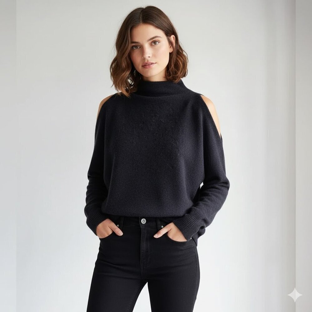 NWT SKIN Gillian Cashmere Split Sleeve Pullover Women's Large